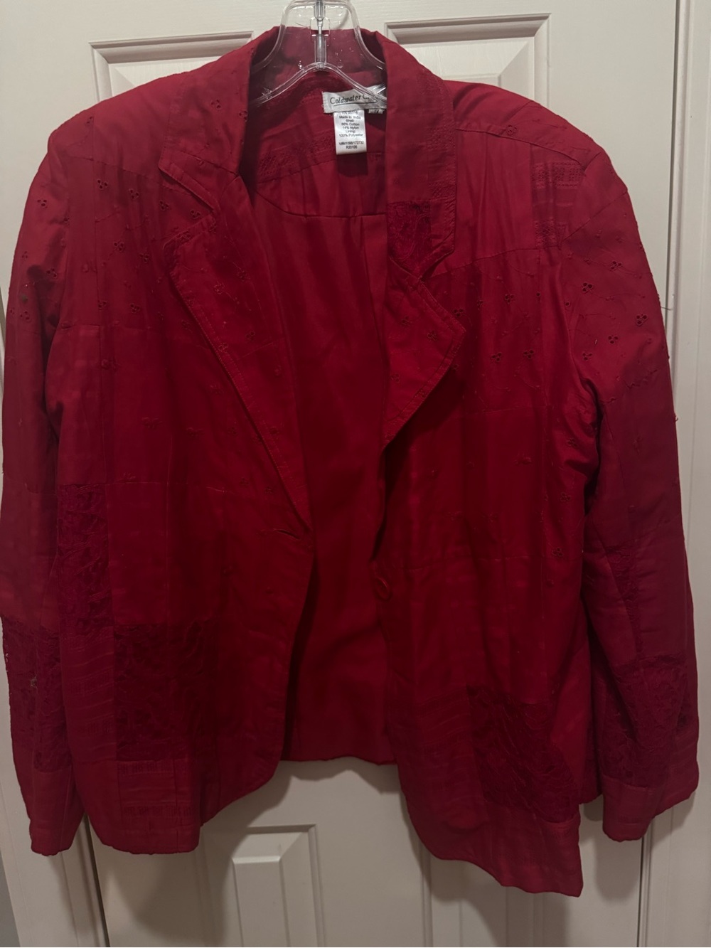 Coldwater Creek Red Embroidered Blazer